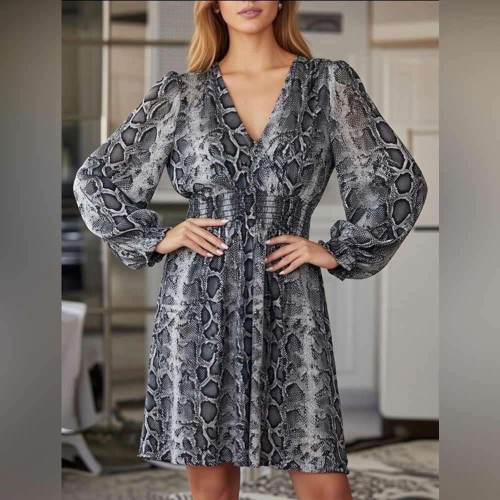 Rebecca Taylor Silk Snake Print Dress, Size 8